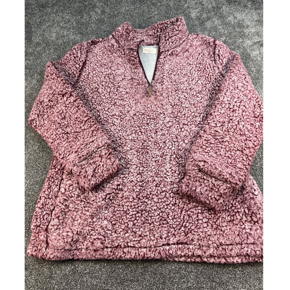 Weatherproof Vintage Sherpa Fleece Quarter Zip Pullover Women's Size Large Mauve